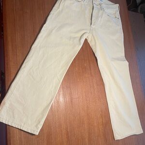 Cream Wide-Leg Jeans